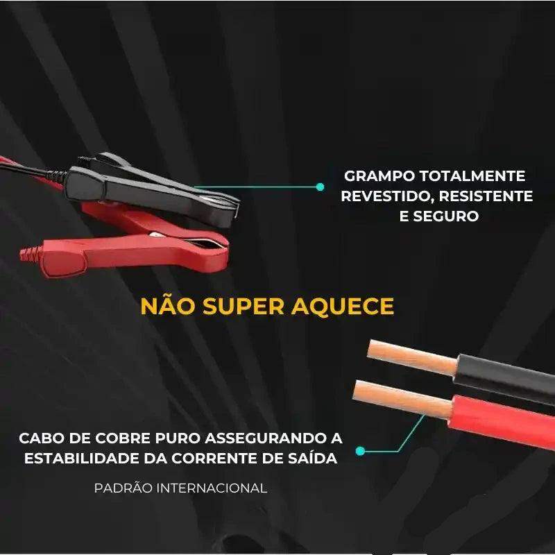 Carregador Inteligente Bateria Carro Moto Display LCD - Acellerando