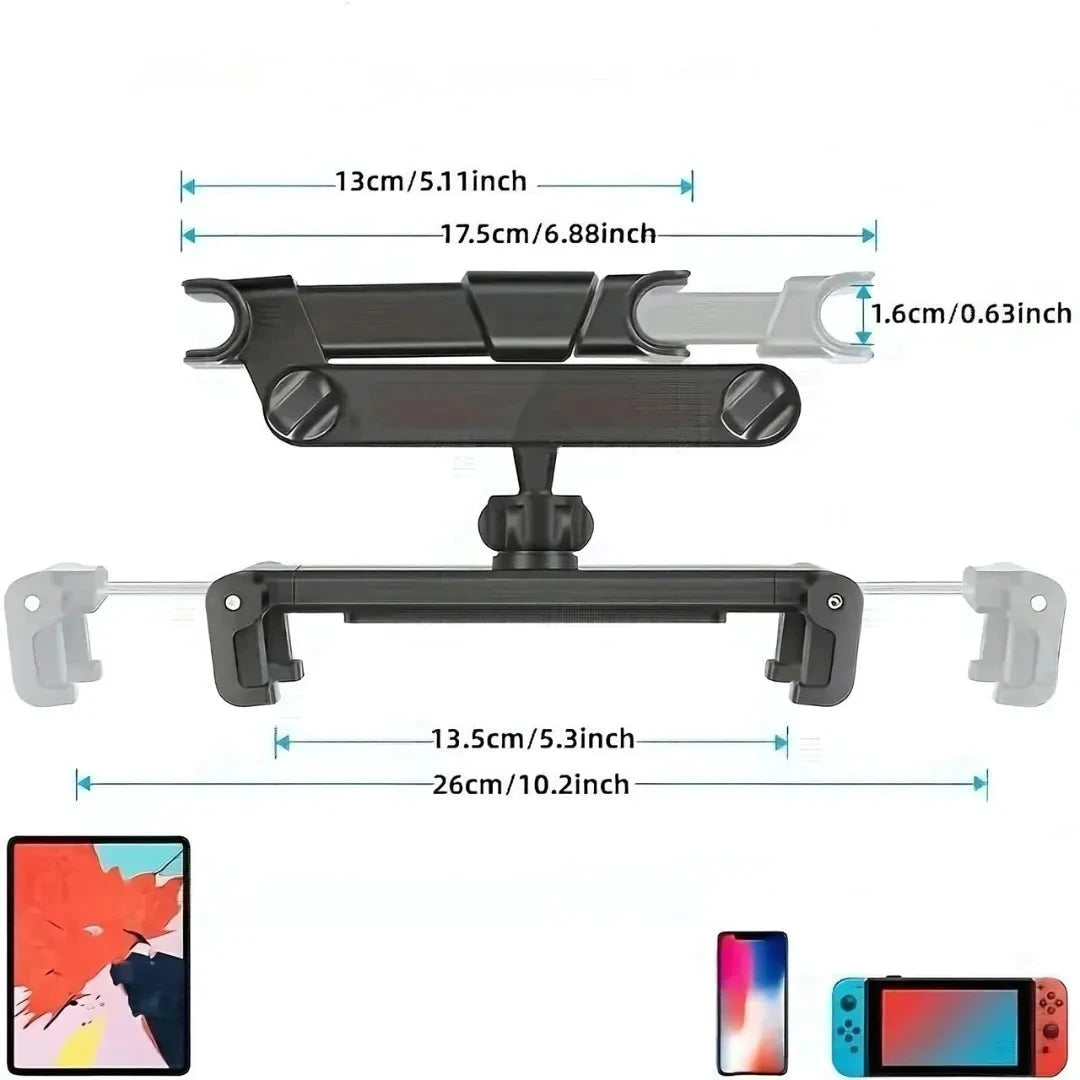 Suporte de Celular/Tablet Rotativo para Encosto de Cabeça do Carro - Acellerando