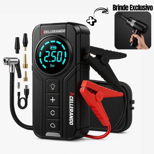 TurboPump™ – Auxiliar de Partida 4 EM 1 | PROMOÇÃO DE LANÇAMENTO + BRINDE EXCLUSIVO | ÚLTIMAS HORAS