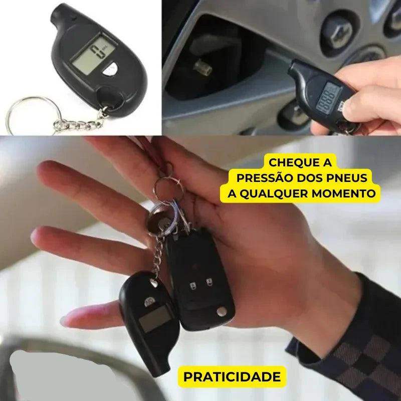 Chaveiro Medidor Pressão Digital Pneus - Acellerando